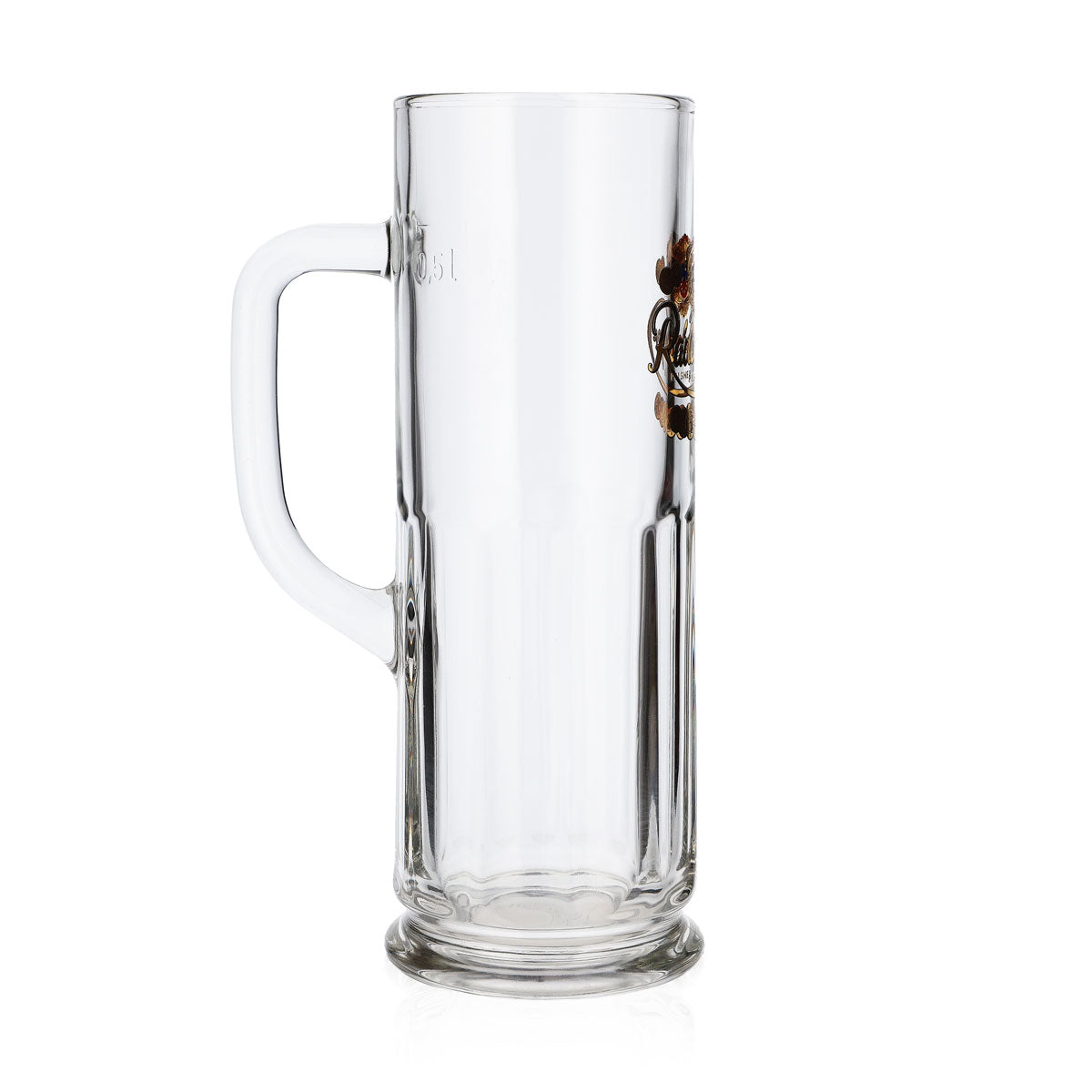 Radeberger Bier Glas 0,5l Krug goldenes Logo mit oberen Wappen – Ansicht 3