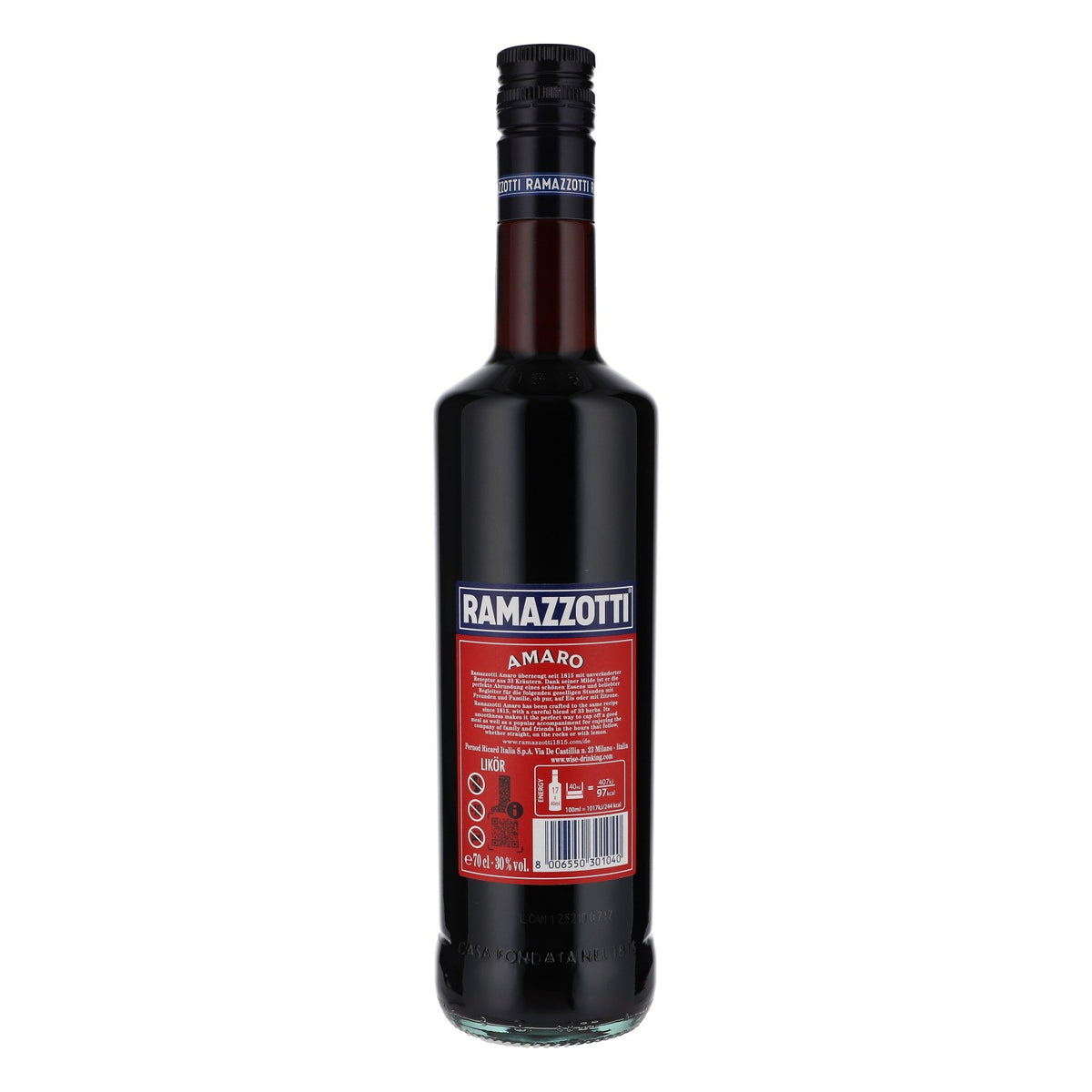 Ramazzotti Kräuterlikör Milano 30% 0,7 l Flasche – Ansicht 3