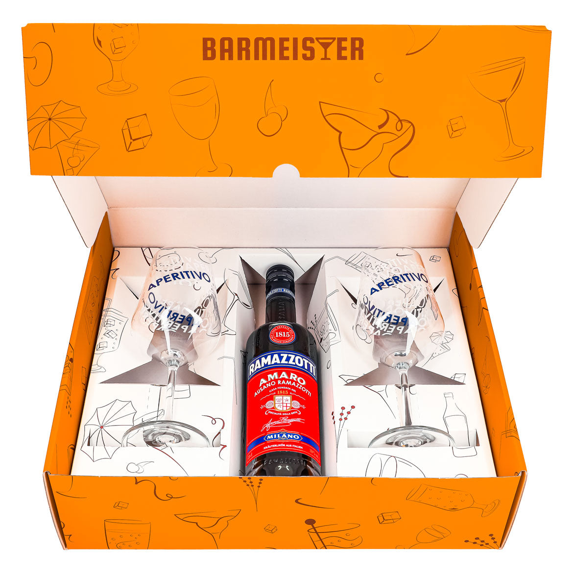 Ramazzotti Likör Geschenkset 0,7l 30% + Ballonglas I Orange – Ansicht 2