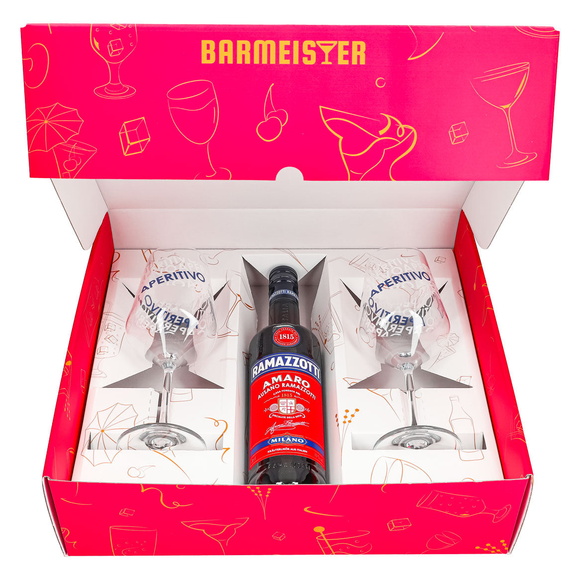 Ramazzotti Likör Geschenkset 0,7l 30% + Ballonglas I Pink – Ansicht 2