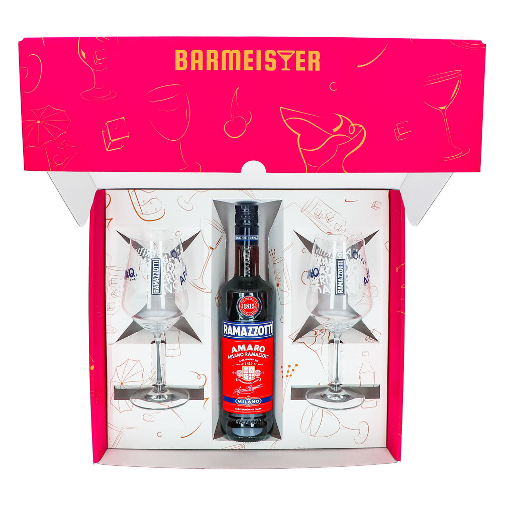 Ramazzotti Likör Geschenkset 0,7l 30% + Ballonglas I Pink – Ansicht 3