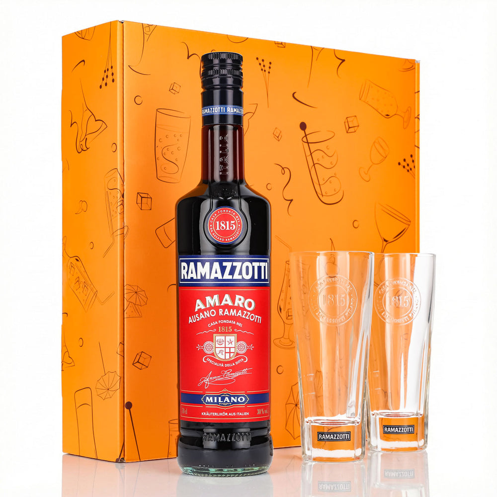 Ramazzotti Likör Geschenkset 0,7l 30% + Longdrinkglas 1815 I Orange