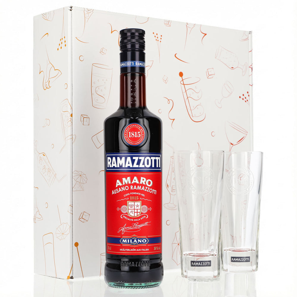 Ramazzotti Likör Geschenkset 0,7l 30% + Longdrinkglas 1815 I Weiß