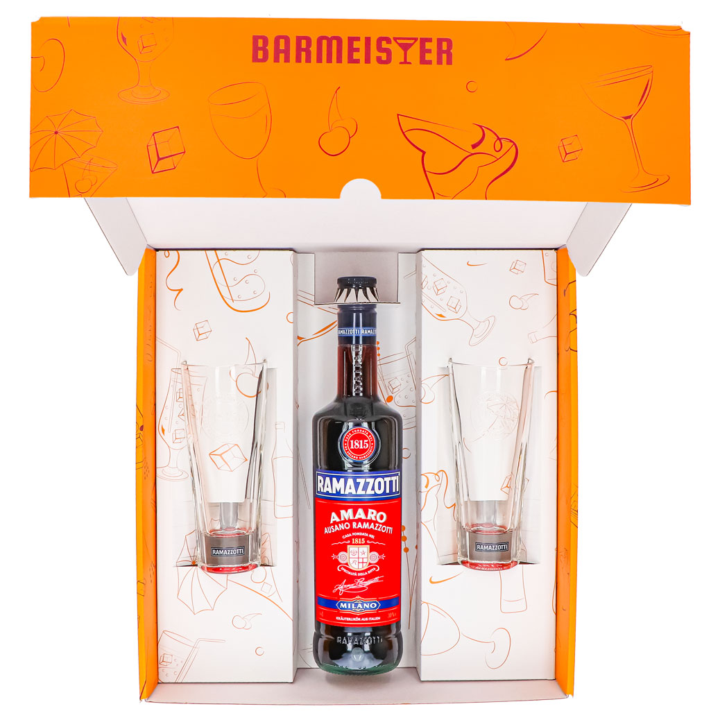 Ramazzotti Likör Geschenkset 0,7l 30% + Longdrinkglas 1815 I Orange – Ansicht 3