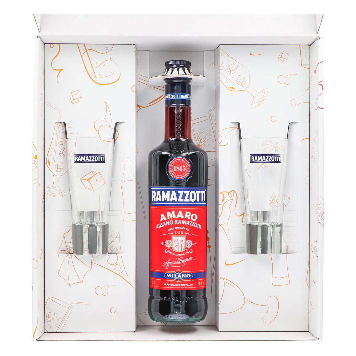 Ramazzotti Likör Geschenkset 0,7l 30% + Longdrinkglas Standard I Weiß – Ansicht 4