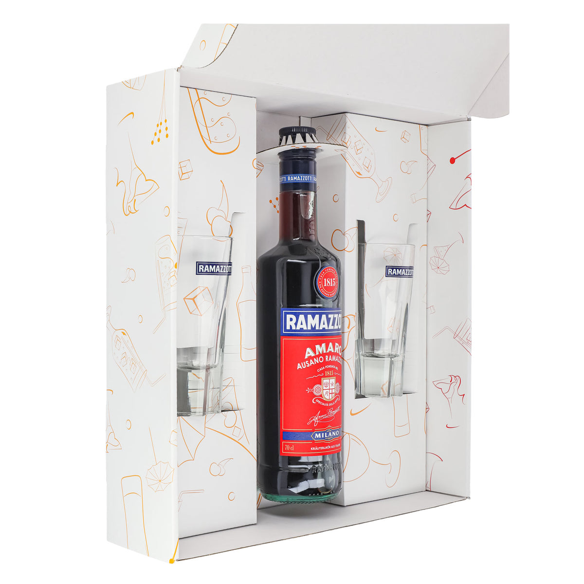 Ramazzotti Likör Geschenkset 0,7l 30% + Longdrinkglas Standard I Weiß – Ansicht 5