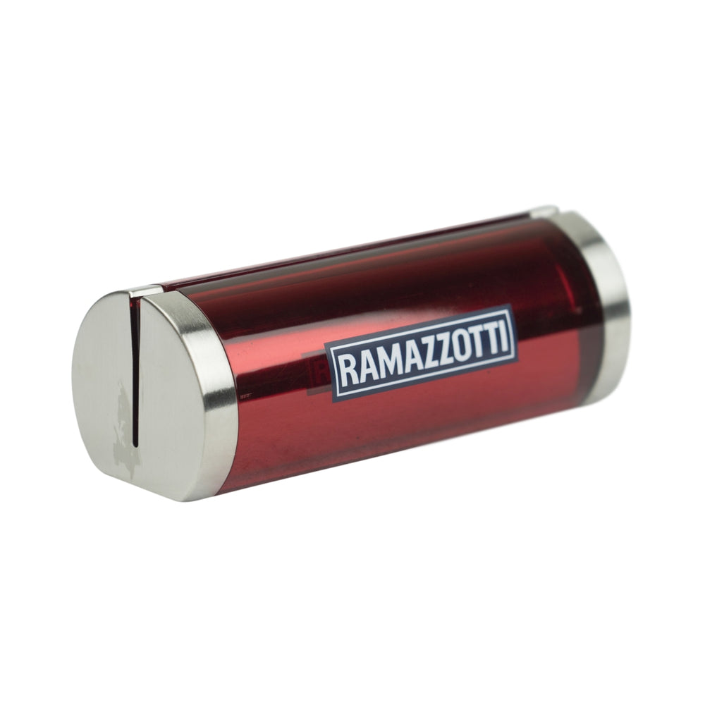 Ramazzotti Likör Tischaufsteller Rot Edelstahl Karten Halter Menu Board Logo