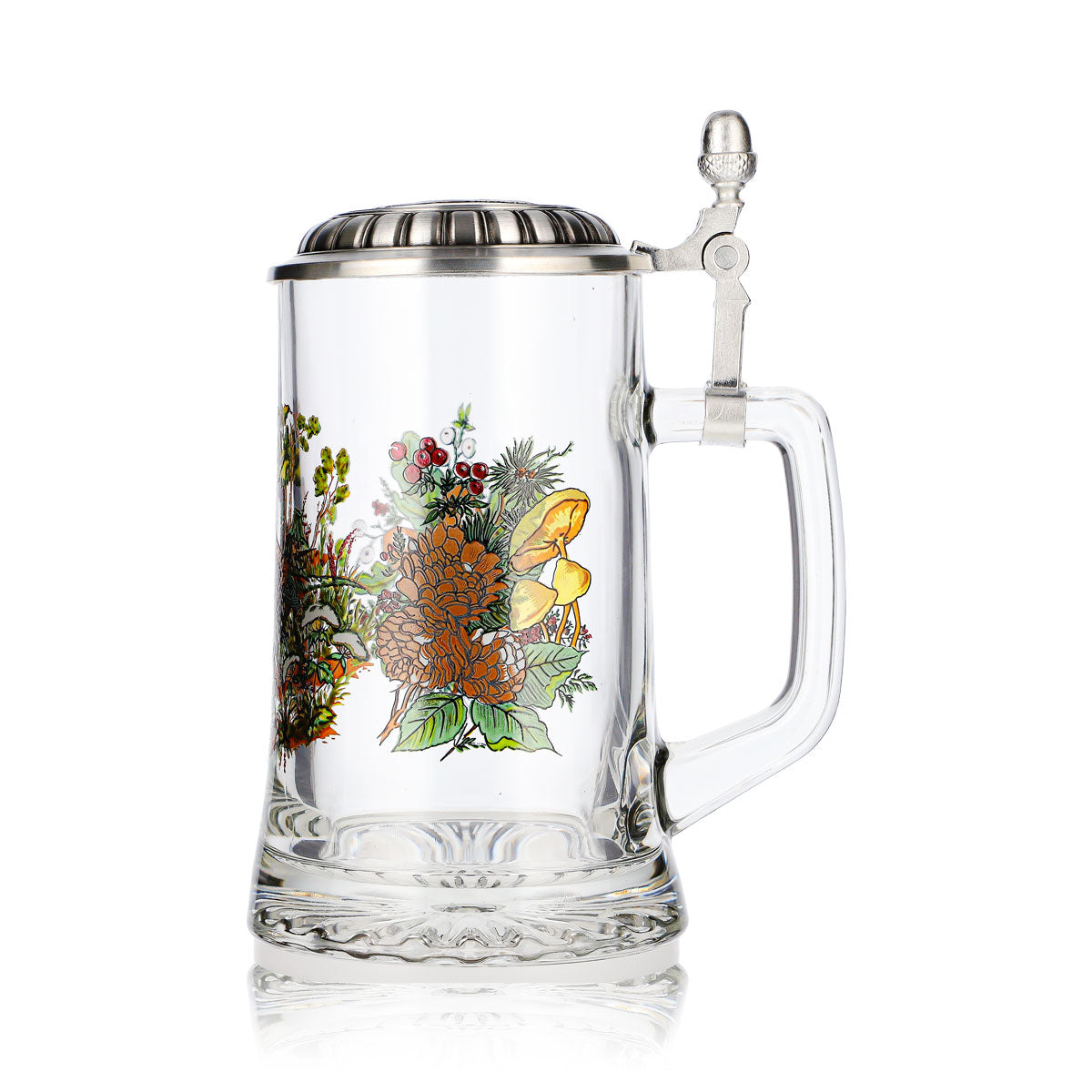 Rastal Bier Glas 0,5l Krug mit Zinndeckel Fasan – Ansicht 5