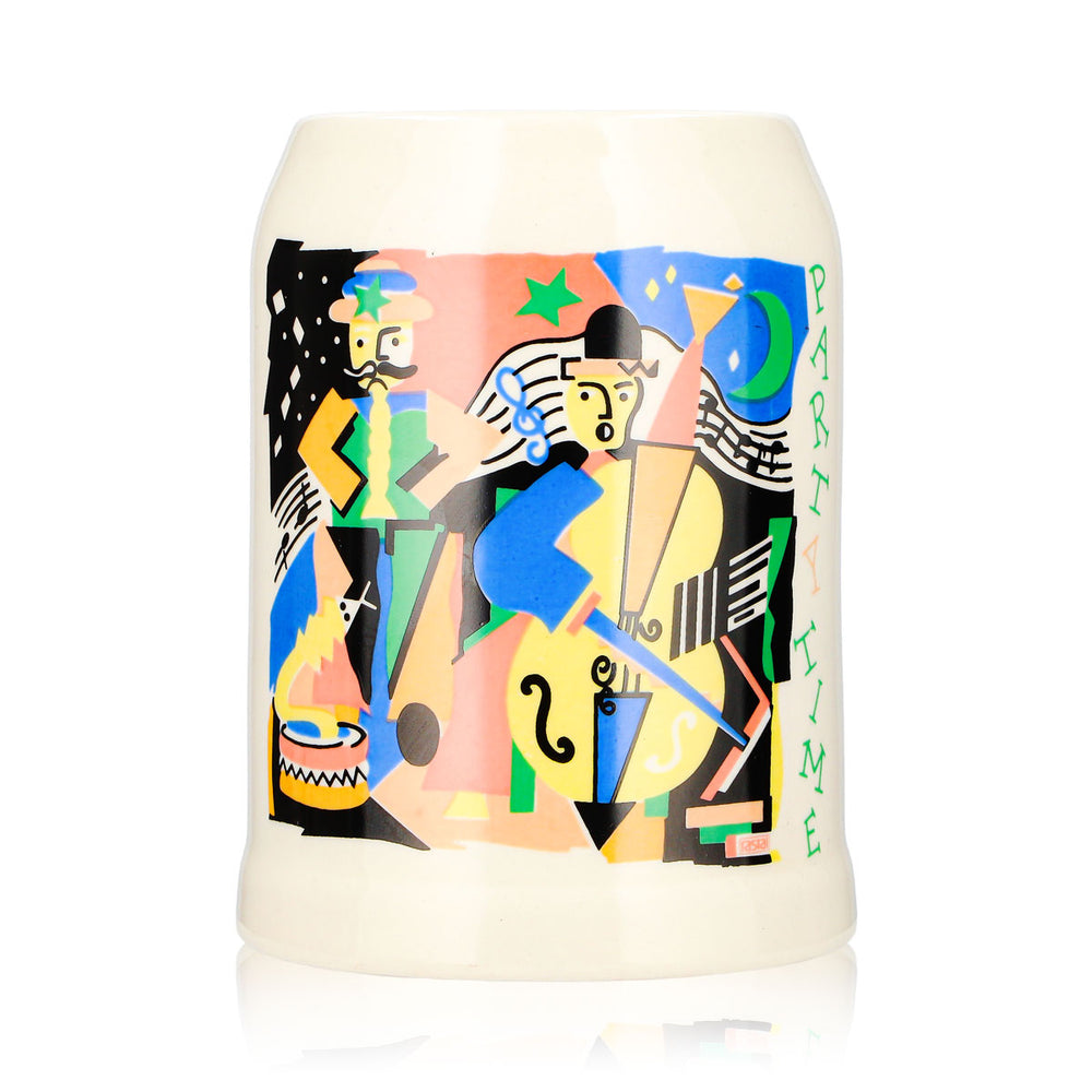Rastal Bier Glas 0,5l Tonkrug Partytime Orange/gelb Ton