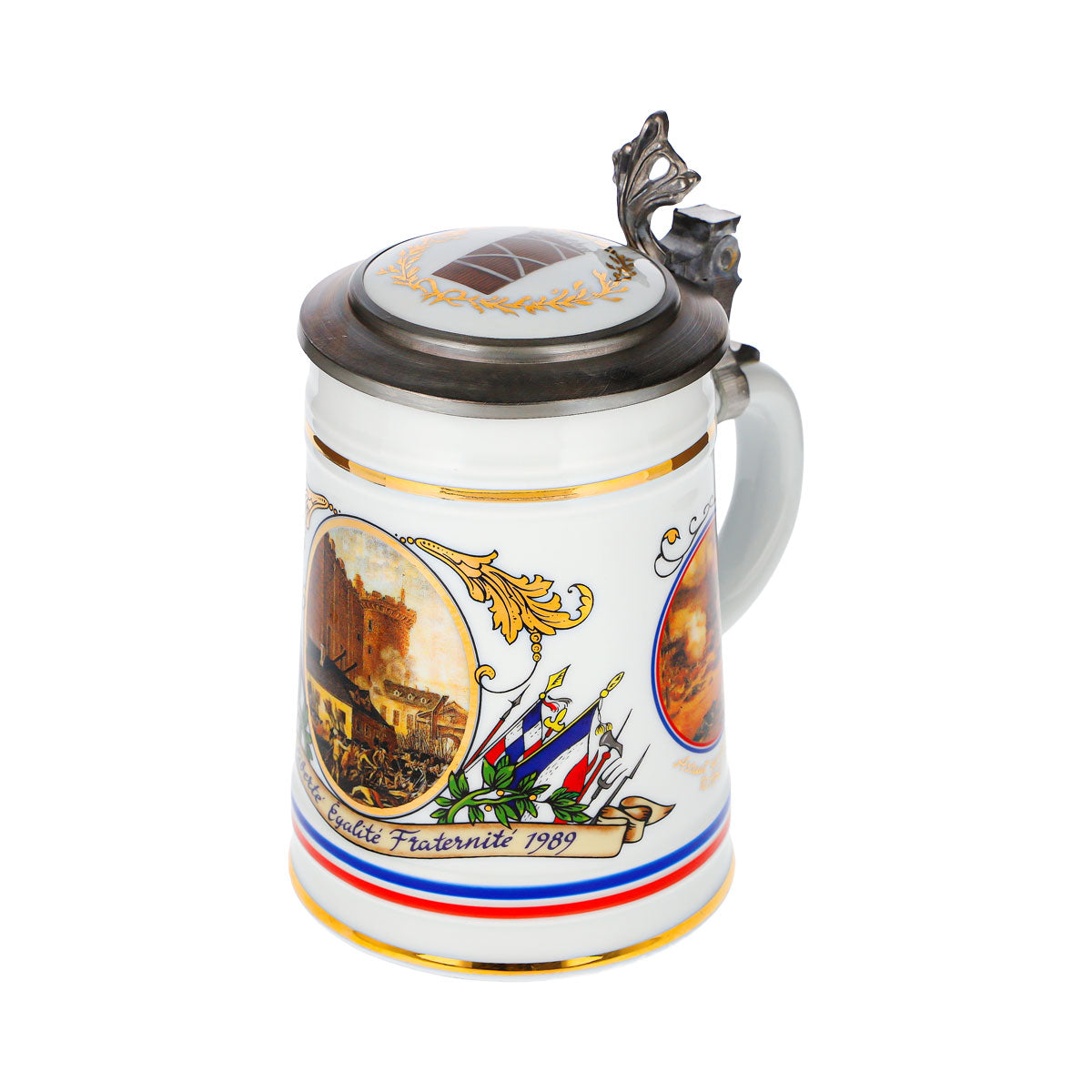 Rastal Bierkrug Französische Revolution Zinndeckel Glas Keramik – Ansicht 6