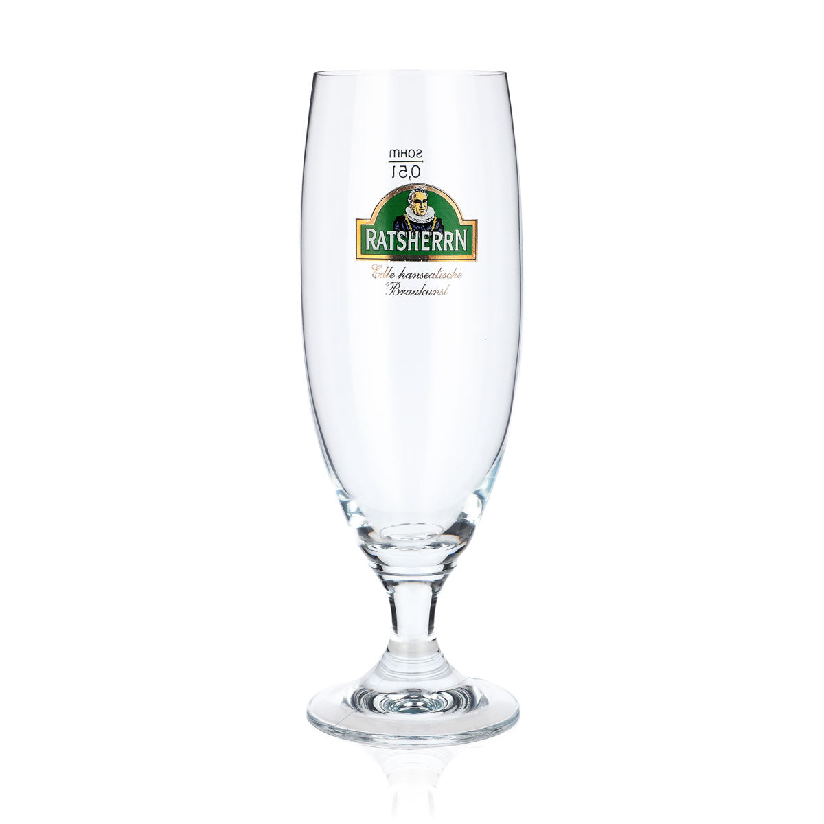 Ratsherrn Bier Glas 0,5l Pokalglas grünes Logo Sahm Bierglas Pilsglas Pint