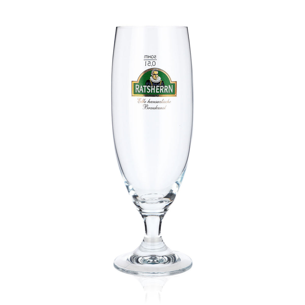 Ratsherrn Bier Glas 0,5l Pokalglas grünes Logo Sahm Bierglas Pilsglas Pint