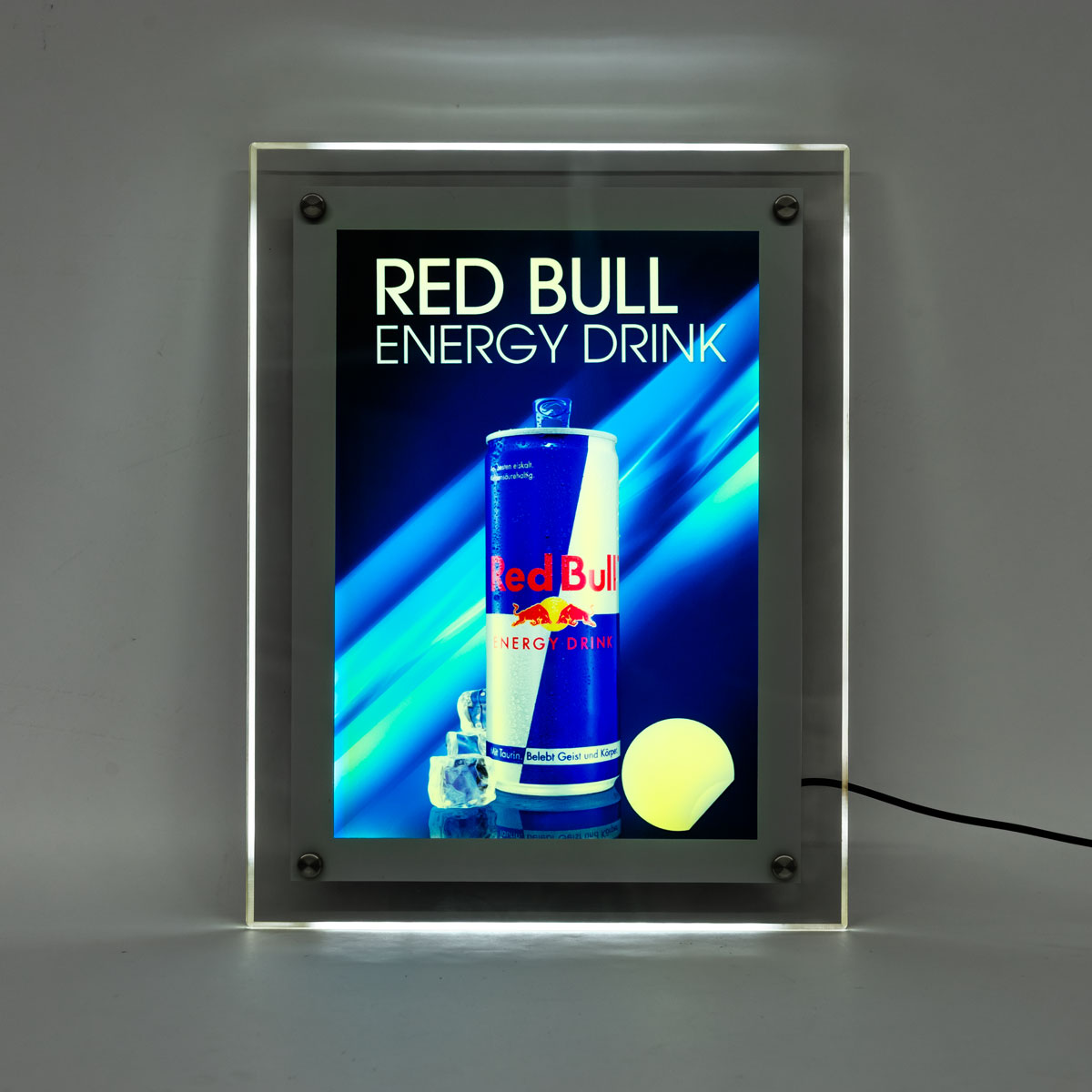Red Bull Energy Leuchtreklame 37x28 cm LED inkl. Netzteil eingerahmt A4