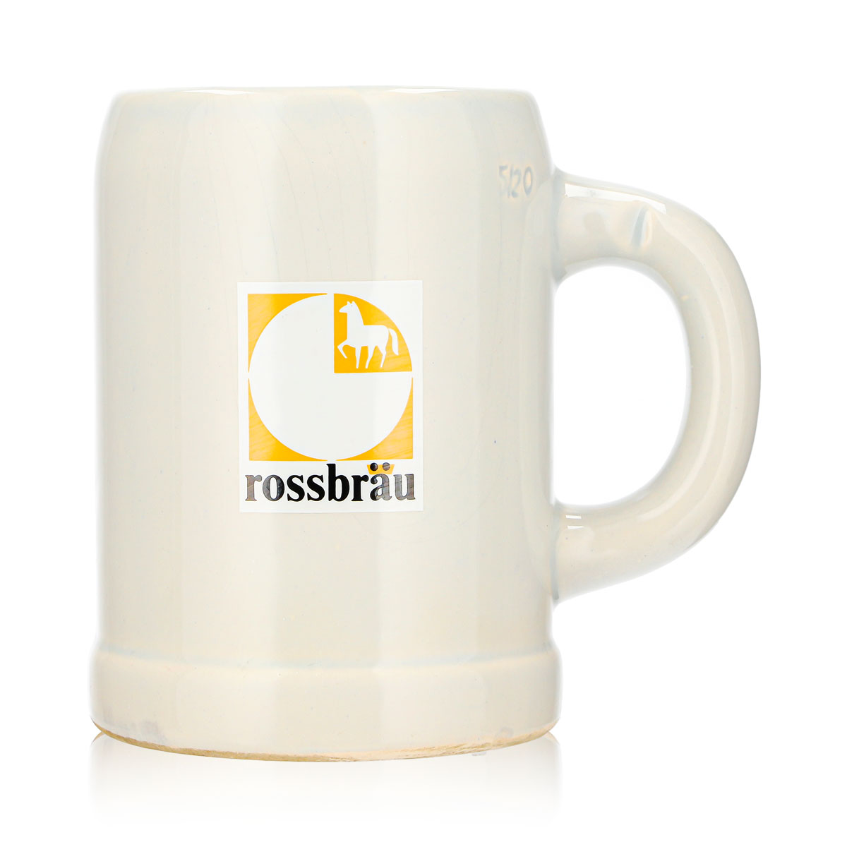 Rossbräu Bier Glas 0,37l Tonkrug Ton – Ansicht 2