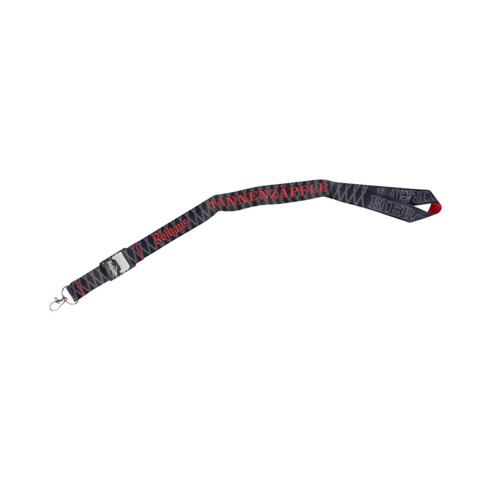 Rothaus Schlüsselband Tannenzäpfle Schwarz Rot Karabiner Lanyard Batchholder