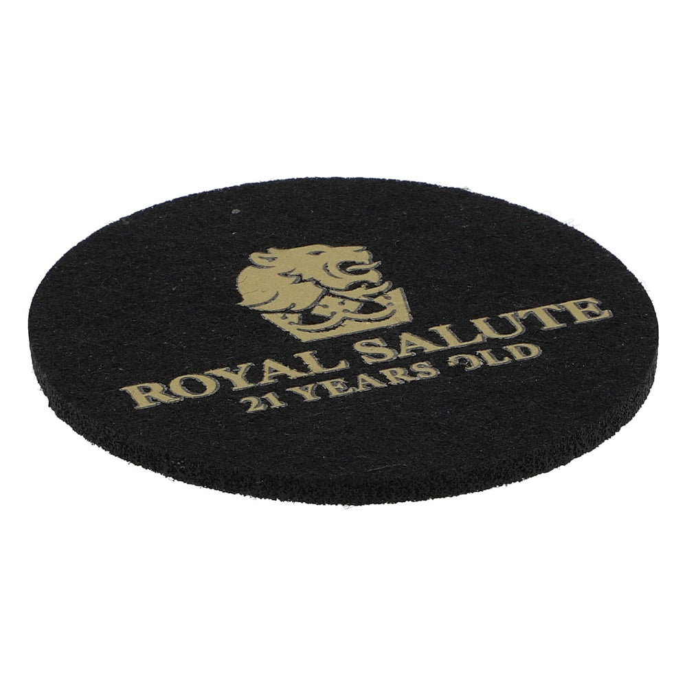 Royal Salute Whiskey Filz Untersetzer Glasuntersetzer Schwarz 6,2cm Durchmesser