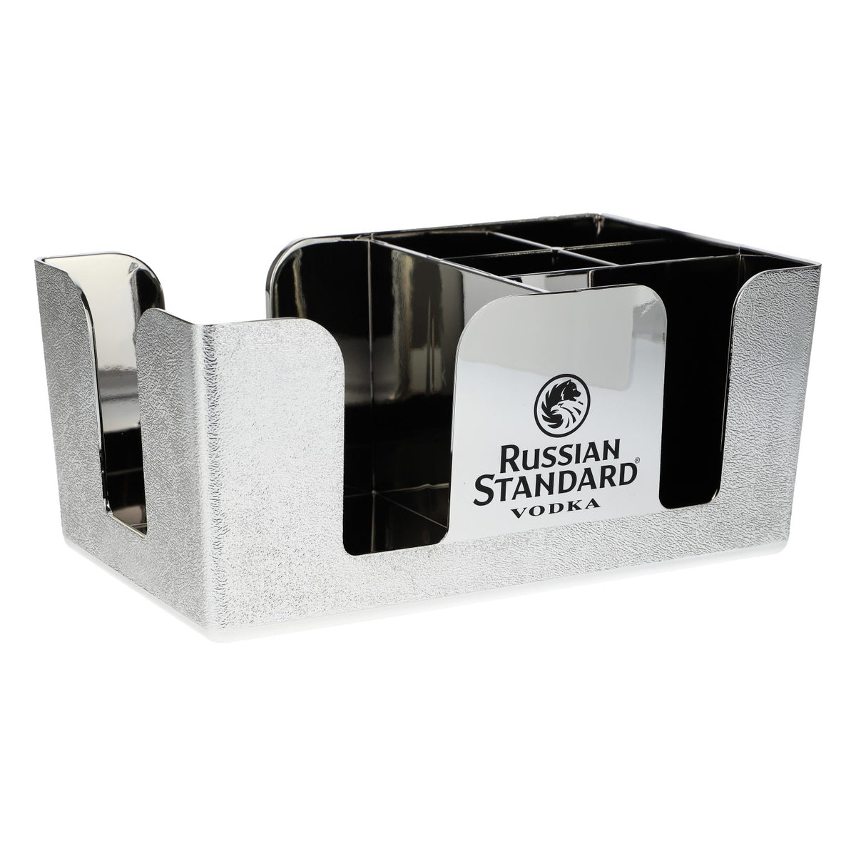 Russian Standard Vodka Barcaddy verchromt Servietten Besteckhalter silber
