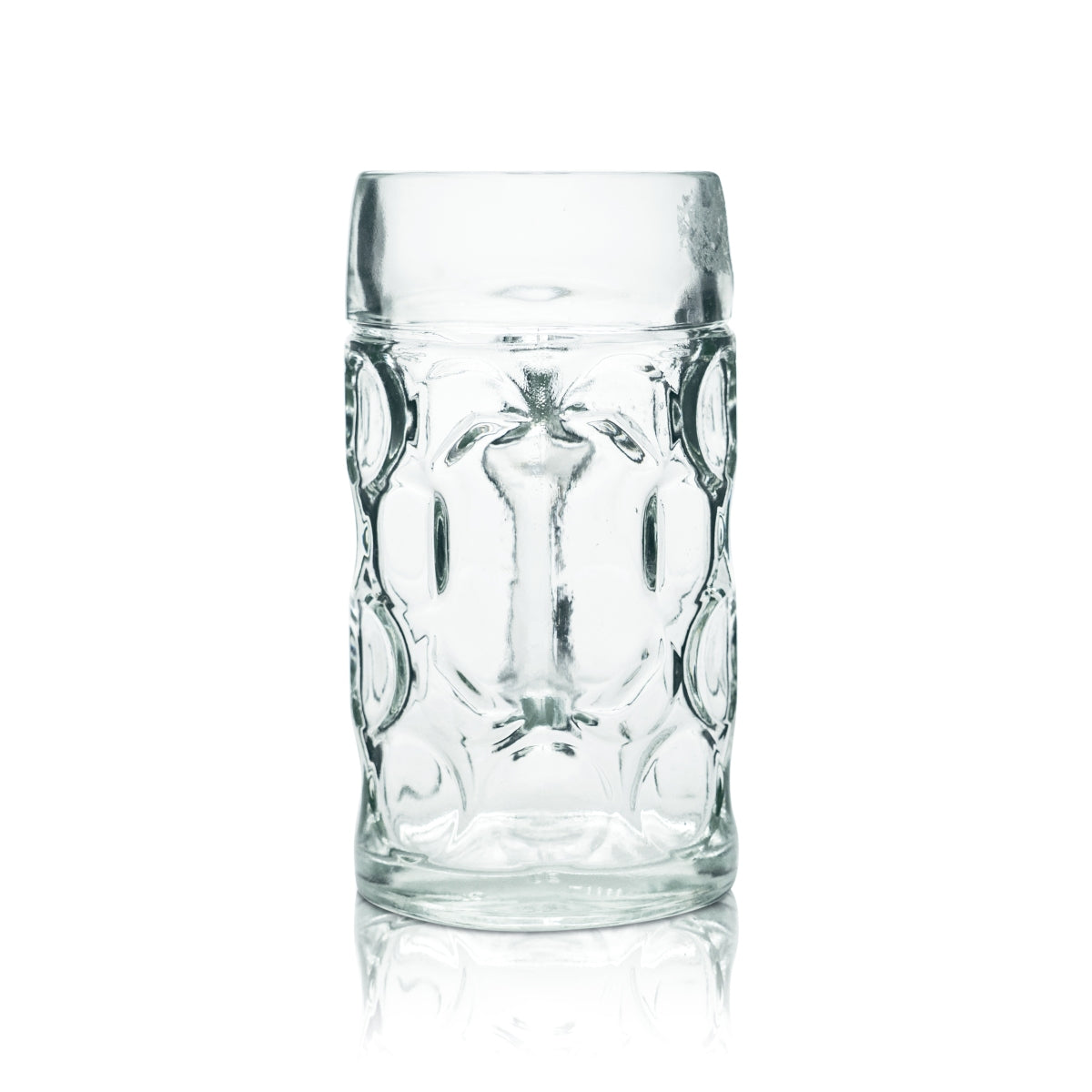 Sahm Glas 1l Bier Krug Relief Kontur Gläser Gastro Geeicht