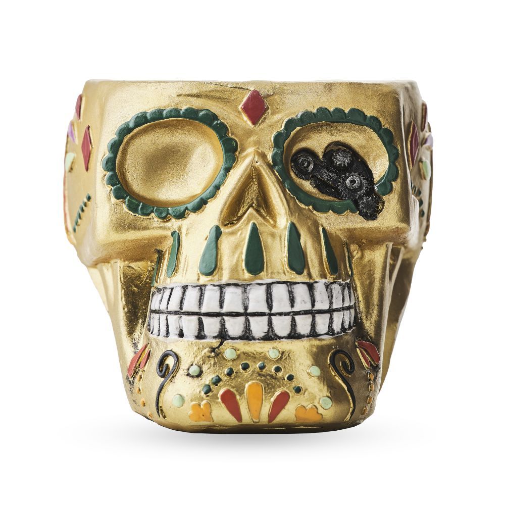 Salitos Aschenbecher Gold Totenkopf Skull Ashtray für Bar & Bier – Ansicht 2