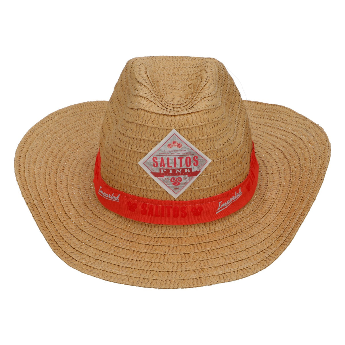 Salitos Bier Hut Echt Strohhut Sommerhut Urlaushut Partyhut Pinkes Band – Ansicht 2