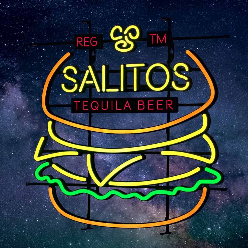 Salitos Leuchtreklame LED Neon Sign Schild Burger Indoor Dimmbar Display Deko