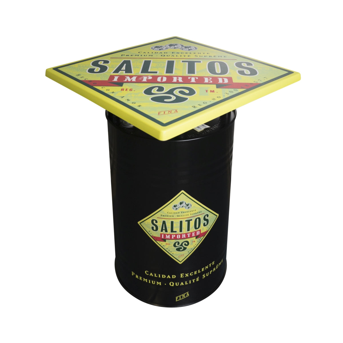 Salitos Stehtisch Blechtonne + Tischplatte Bistro Bar Aufsteller Ablage Gastro – Ansicht 4