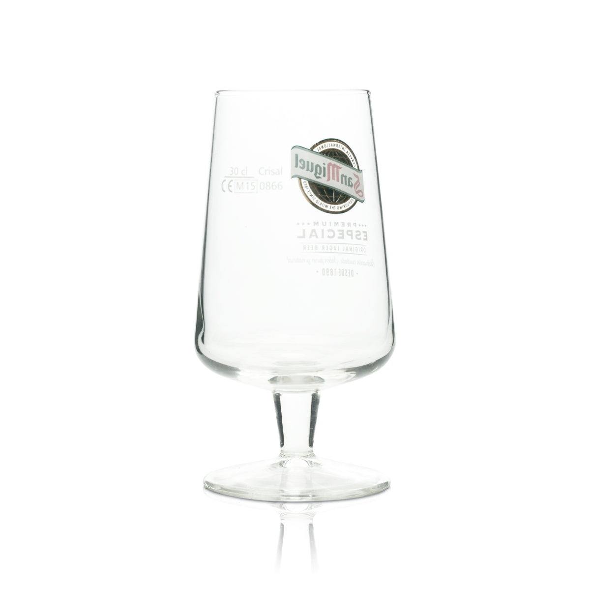 San Miguel Bier Glas 0,3l Pokal Especial 1890 Crisal Tulpe Gläser Copas Beer – Ansicht 2