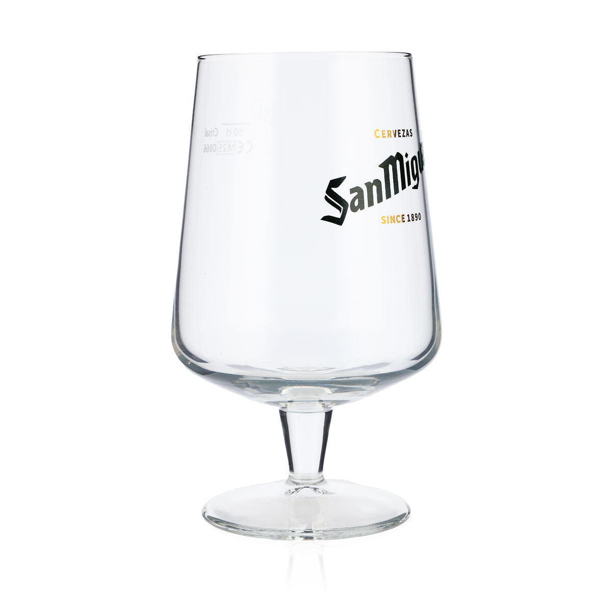San Miguel Bier Glas Biergläser 0,5l Pokal bauchige Ausführung grünes Logo – Ansicht 2