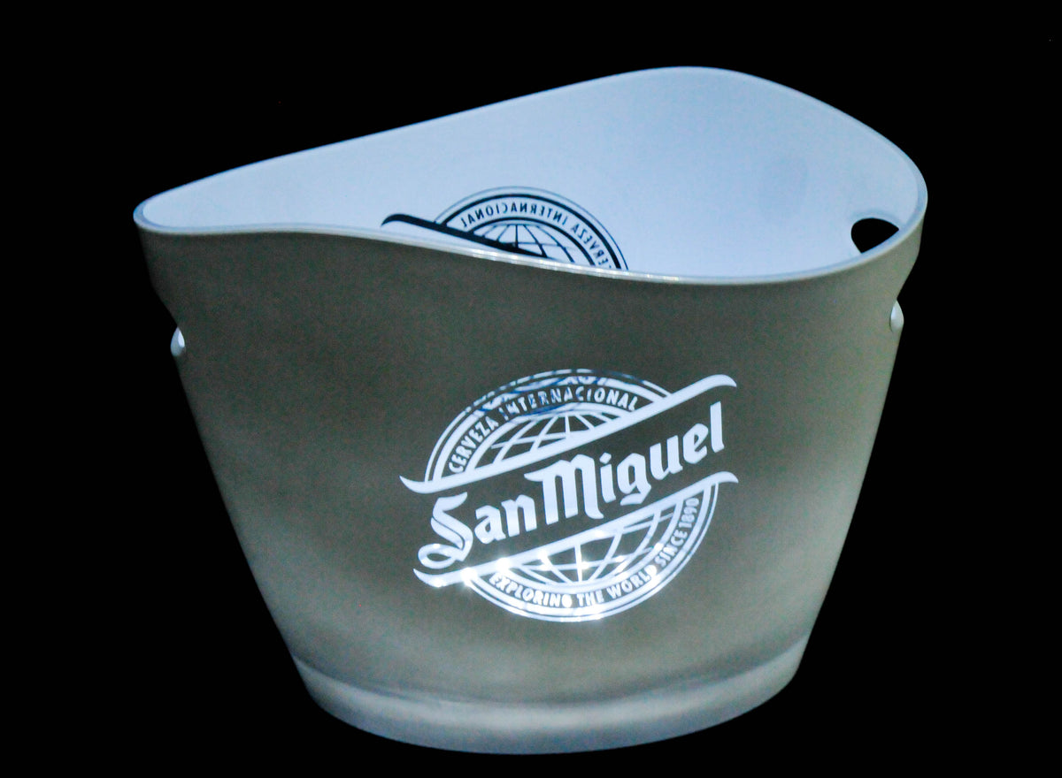 San Miguel Bier LED Flaschenkühler Eiswürfelbehälter Icecube Akkubetrieb