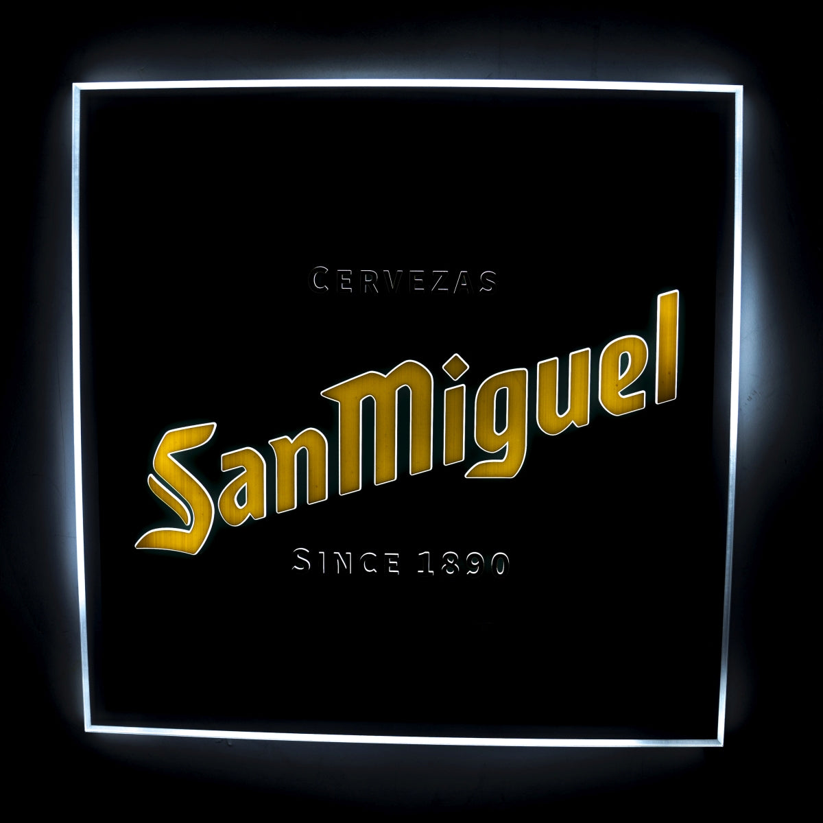 San Miguel Leuchtreklame LED Wand Schild 40x40cm inkl. Netzteil Lumi Deko