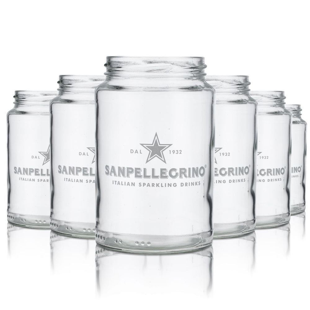 6x San Pellegrino Glas 0,5l Einmachglas Ohne Deckel Schraubglas Wasser Gläser Set