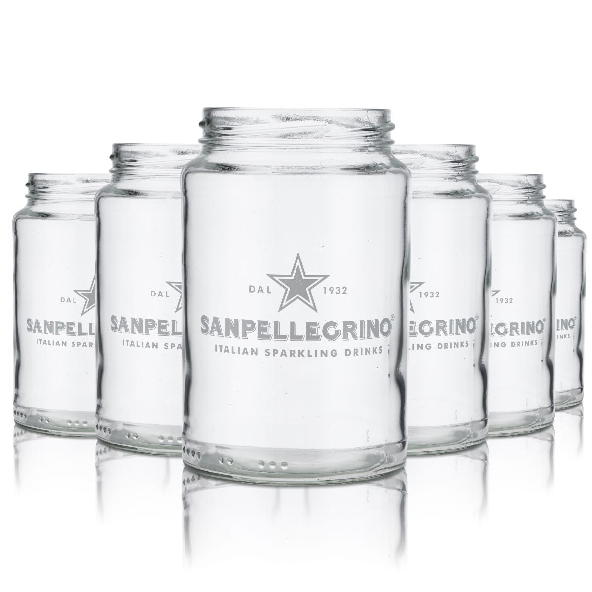 6x San Pellegrino Glas 0,5l Einmachglas Ohne Deckel Schraubglas Wasser Gläser Set