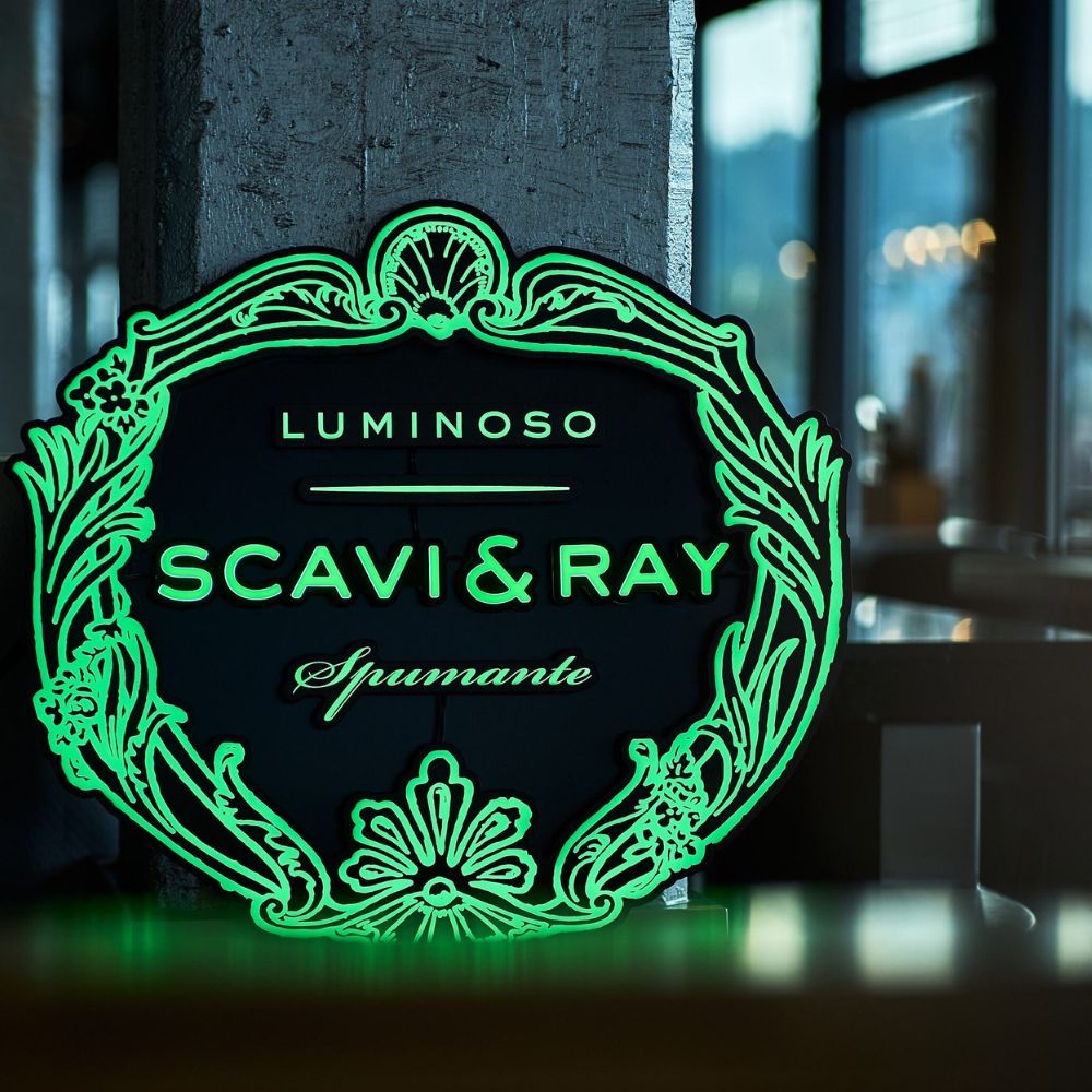 Scavi Ray Leuchtreklame LED Sign Luminoso Spumante Neon Wnadschild MBG Deko