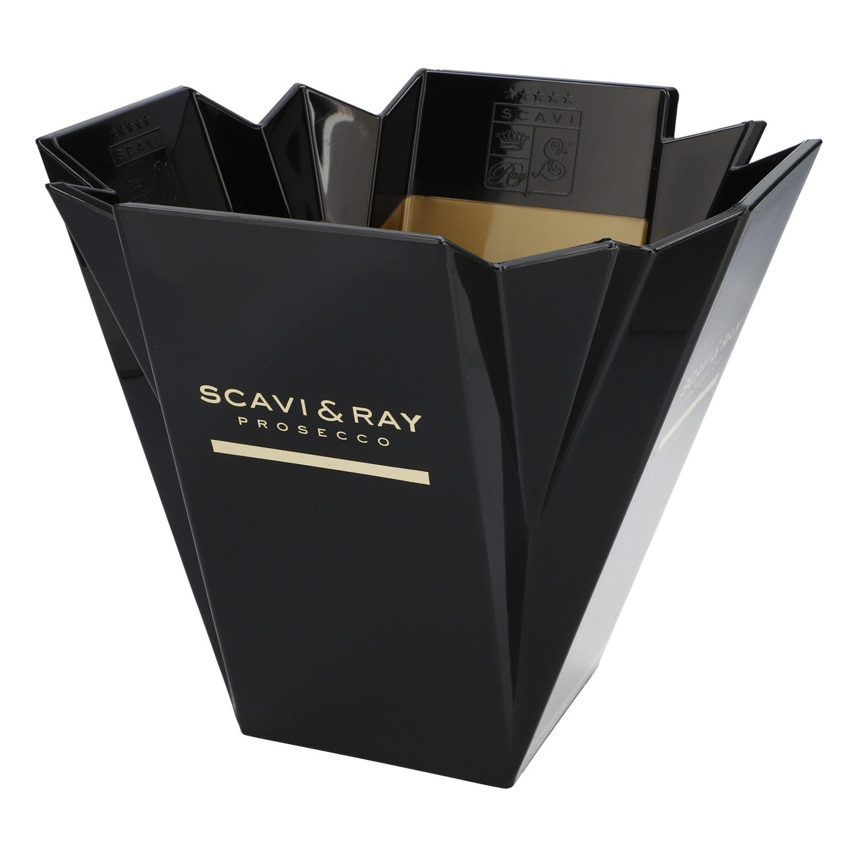 Scavi & Ray Sekt Kühler Flaschenkühler Single Schwarz/Gold gefaltet Treviso – Ansicht 4