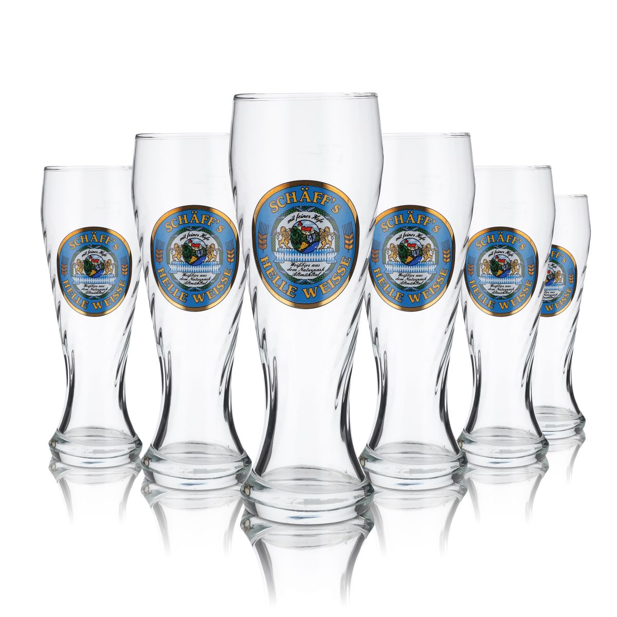 Schäffs Weißbier Glas 0,5l Helle Weisse Hefeweizen Gläser Konturglas Brauerei
