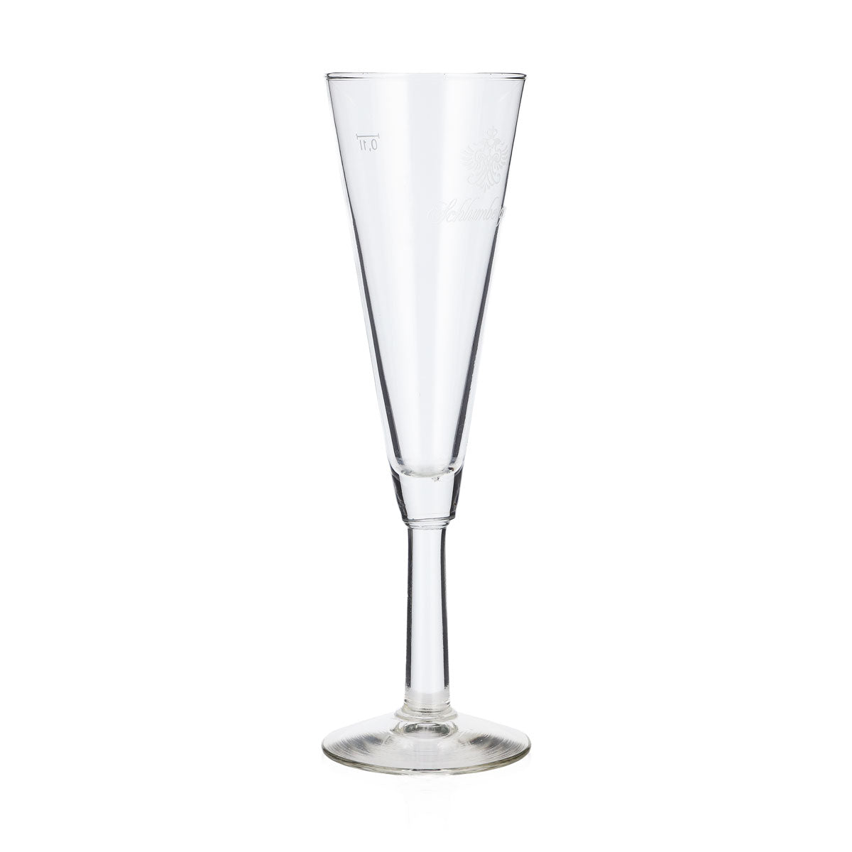 Schlumberger Sekt Glas 0,1l Flöte weißes Logo Sektglas Sektflöte Champagnerglas – Ansicht 2