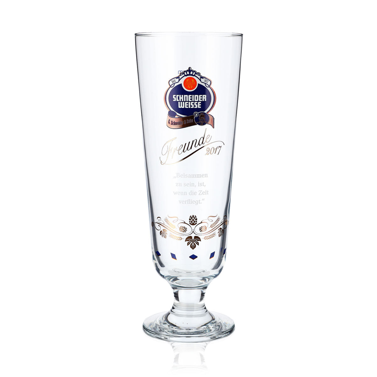 Schneider Weisse Bier Glas Edition 0,5l Pokal "Freunde 2017" Sahm Antik