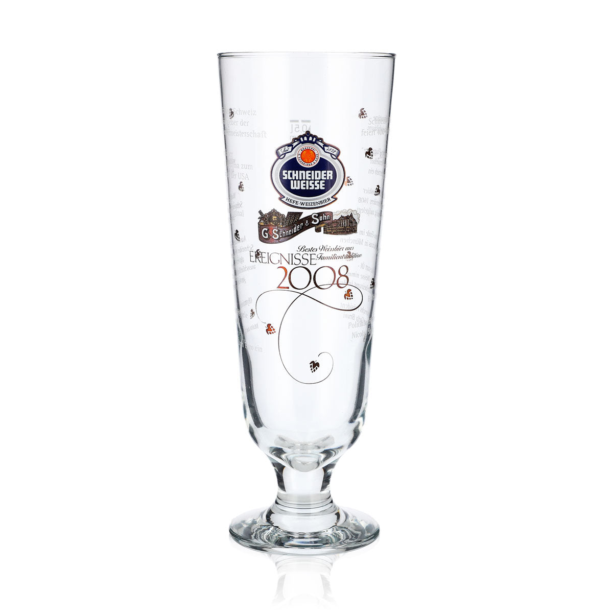 Schneider Weisse Bierglas Sammlerglas 0,5l Pokal Ereignisse 2008 Antikpokal
