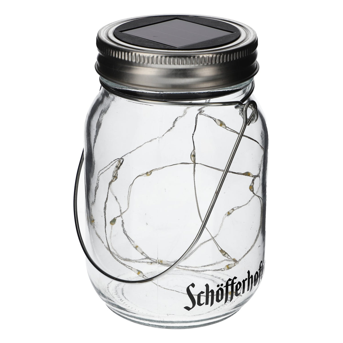 Schöfferhofer LED Solar Balkon Leuchte Tischlampe Hängeleuchte Einmachglas