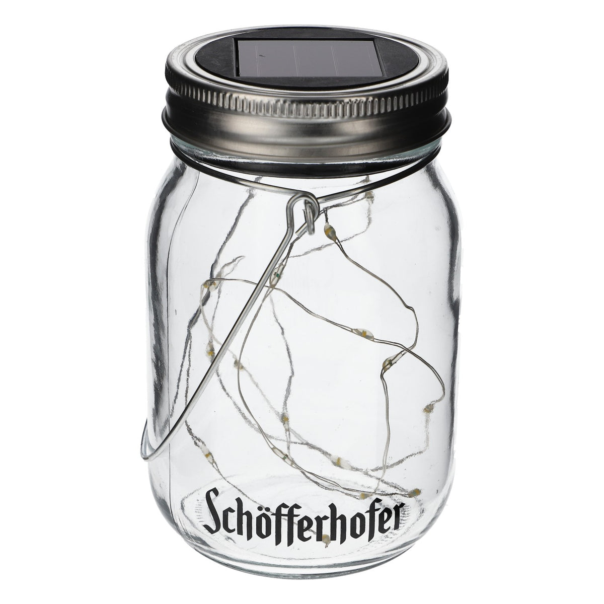 Schöfferhofer LED Solar Balkon Leuchte Tischlampe Hängeleuchte Einmachglas – Ansicht 2
