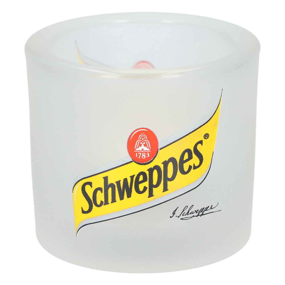Schweppes Windlicht Teelicht Halter Glas Fassung Ambiente Dekoration Lounge