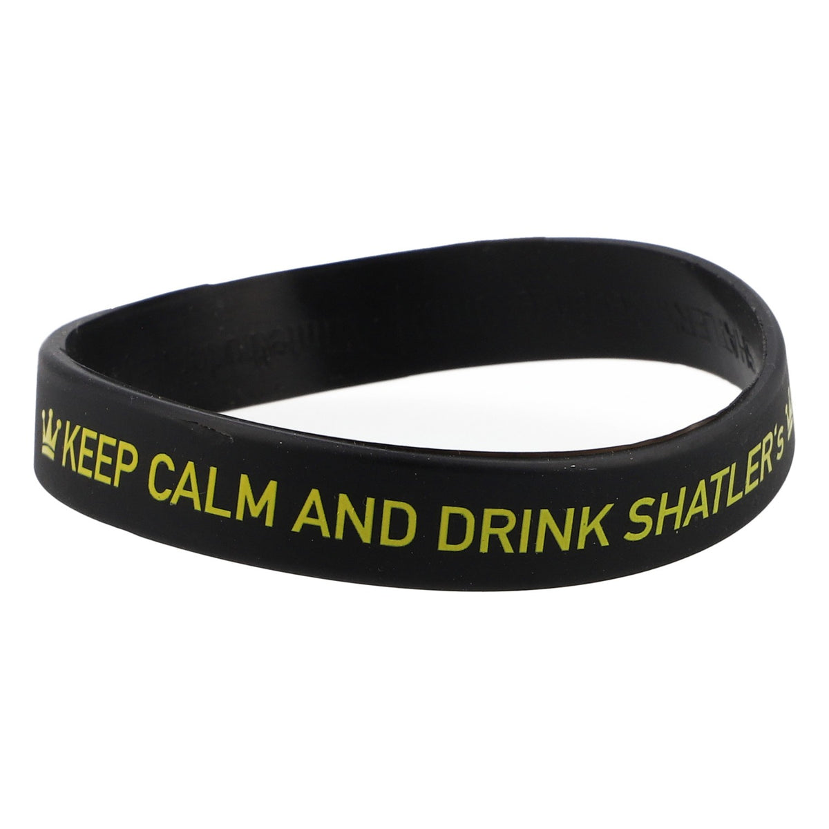 Shatlers Armband Freundschaftsarmband Gummi Schwarz "Keep calm and drink Shatler´s"