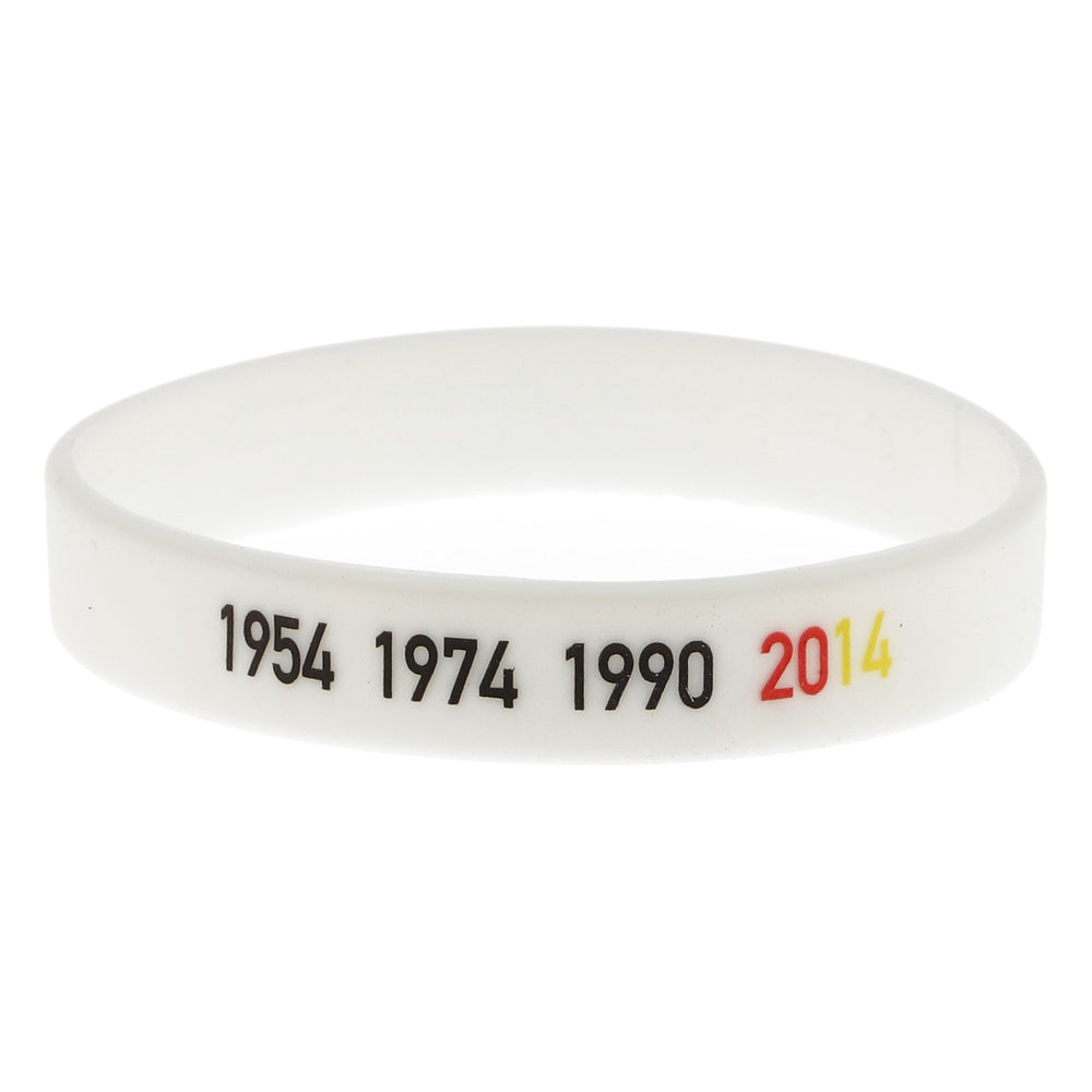 Shatlers Armband FreundschaftsarmbandGummi Weiß "1954 1974 1990 2014"
