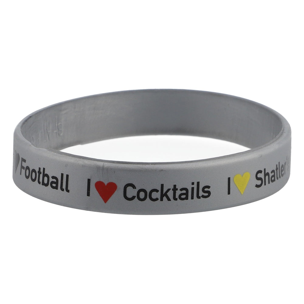 Shatlers Armband Gummi Grau "I <3 Football I <3 Cocktails I <3 Shatler´s"