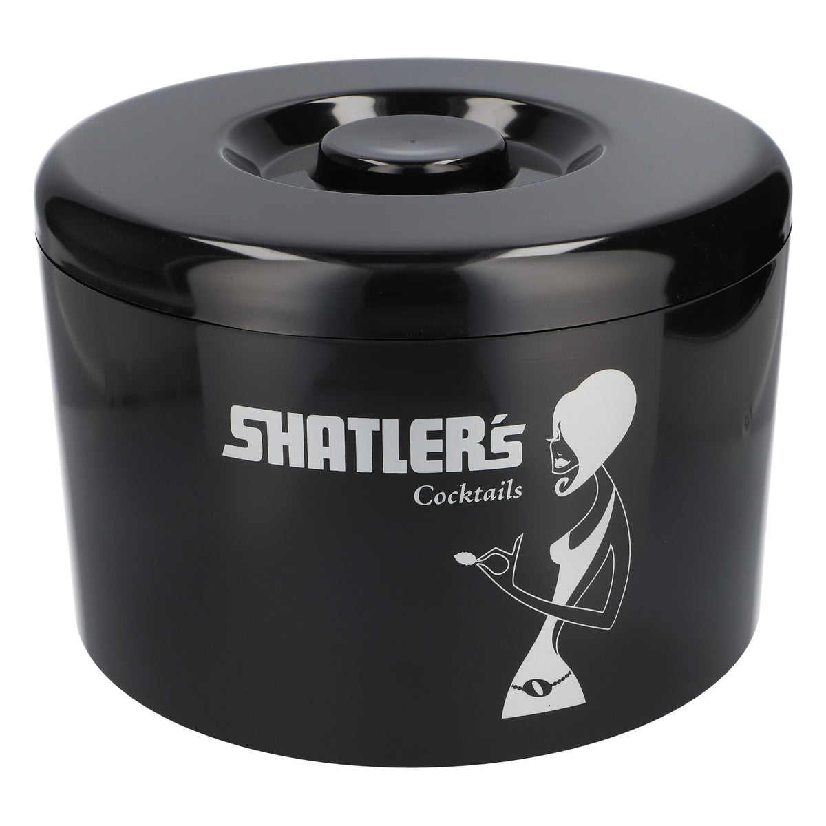 Shatlers Kühler Eiswürfelbehälter Icecube Schwarz Eisbox Rund 10l