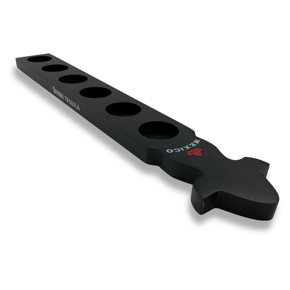 Sierra Tequila Shotmeter Serviertablett schwarz Echtholz