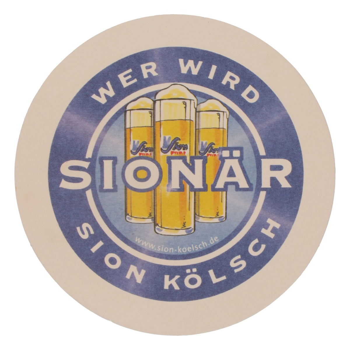 Sion Kölsch Bierdeckel Bier 100x Untersetzer "Wer wird Sionär" – Ansicht 3