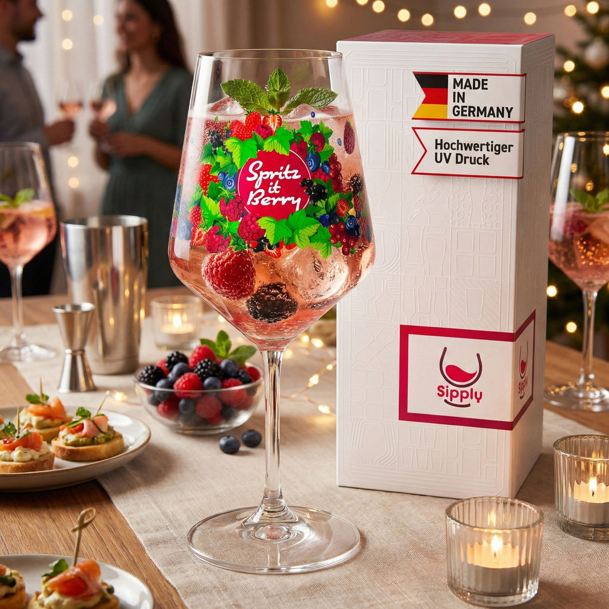 Sipply Aperitifglas Summer Vibes mit Spruch Spritz it Berry 0,5l – Ansicht 2