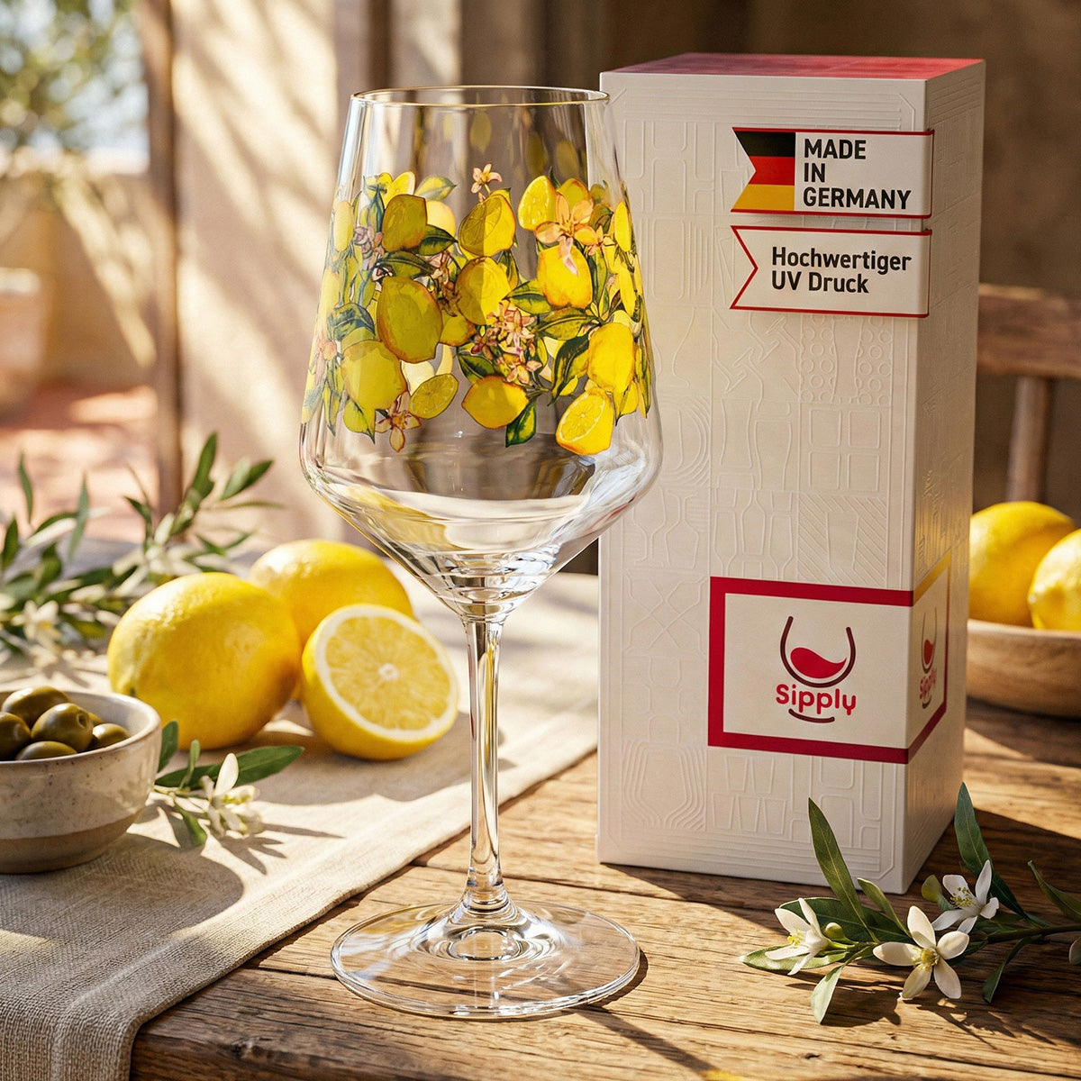 Sipply Aperitifglas Summer Vibes mit Zitronen-Motiv für Spritz Getränke Cocktails 0,5l mit Transparenz-Effekt – Ansicht 3