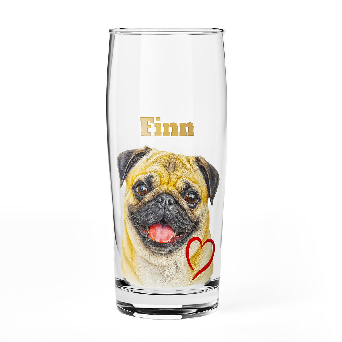 Sipply Bierglas Hunde-Motiv Mops personalisiert mit Name 0,5l